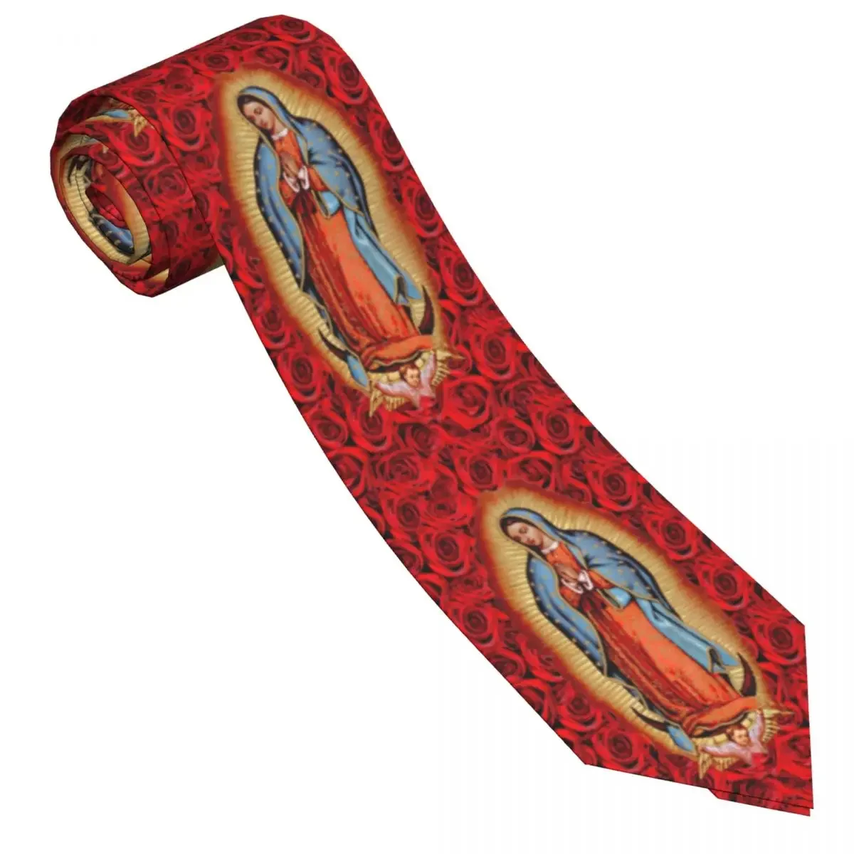 

Virgin Of Guada Tie Mexican Daily Wear Neck Ties Men Women Retro Casual Necktie Accessories Quality Custom Collar Tie