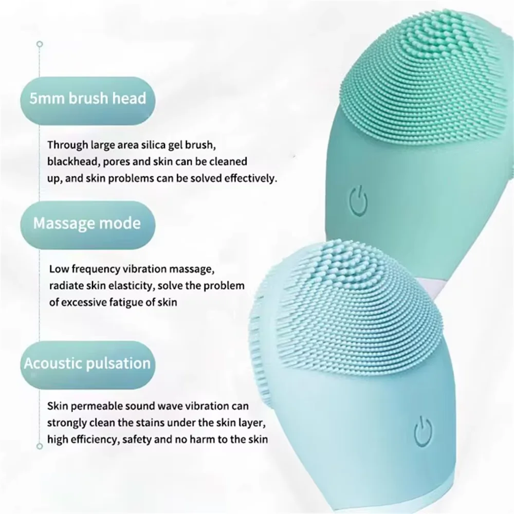 Electric Silicone Sonic Exfoliating Facial Cleansing Brush, Face Cleaning Beauty Massager, Facial Beauty Tool.