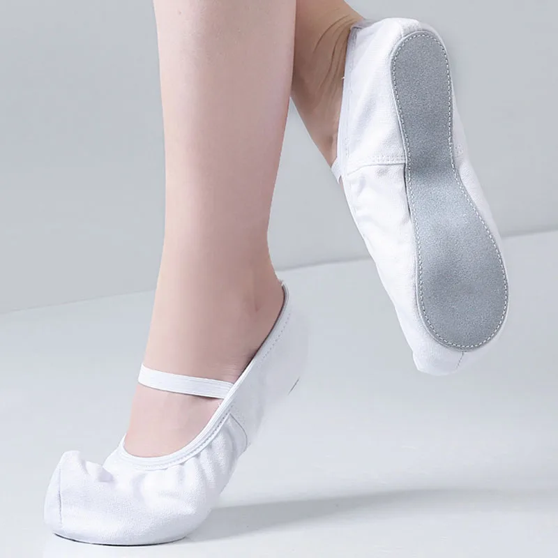 White classical ballet dance Dance Shoes with Hook Design for indoor practice yoga Korean ethnic group dance shoes woman man