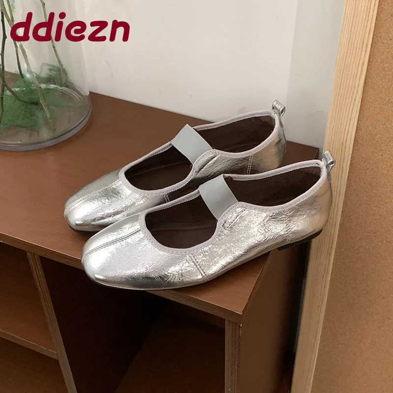 

2025/Новая модная женская балетная обувь на плоской подошве, весенне-осенняя женская обувь без шнуровки, женская обувь на плоской подошве Мэри Джейн