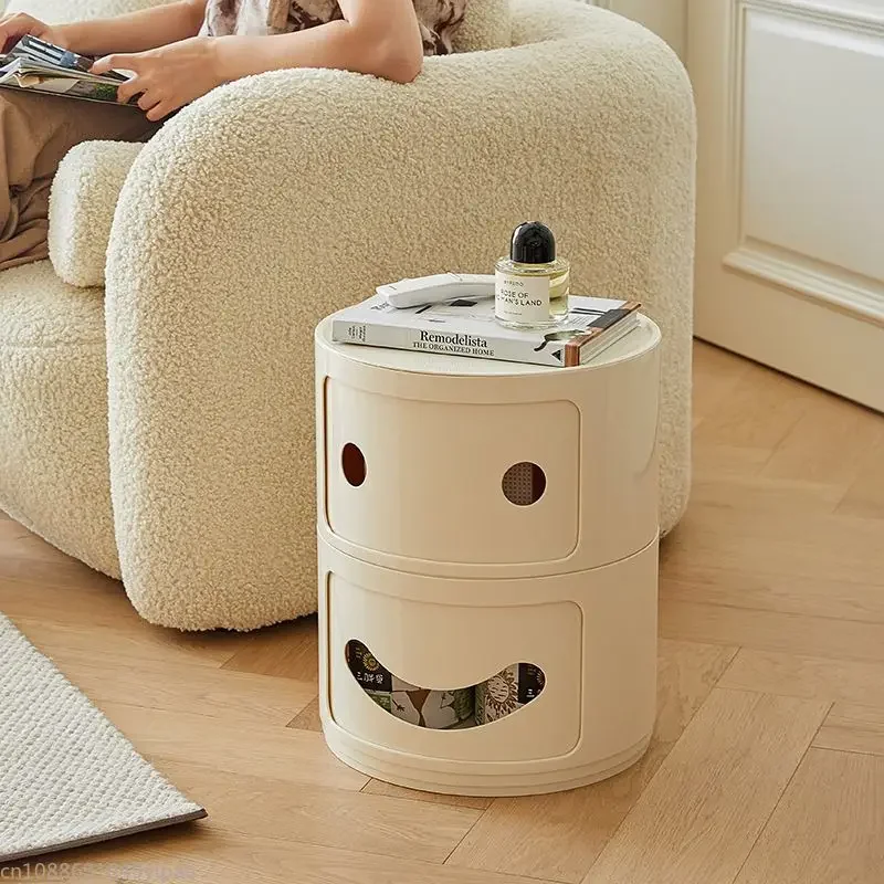 Modern Smiley Face Locker Cylindrical Nordic Creative Sofa Side Cabinet Furniture Bedroom Room Bedside Table