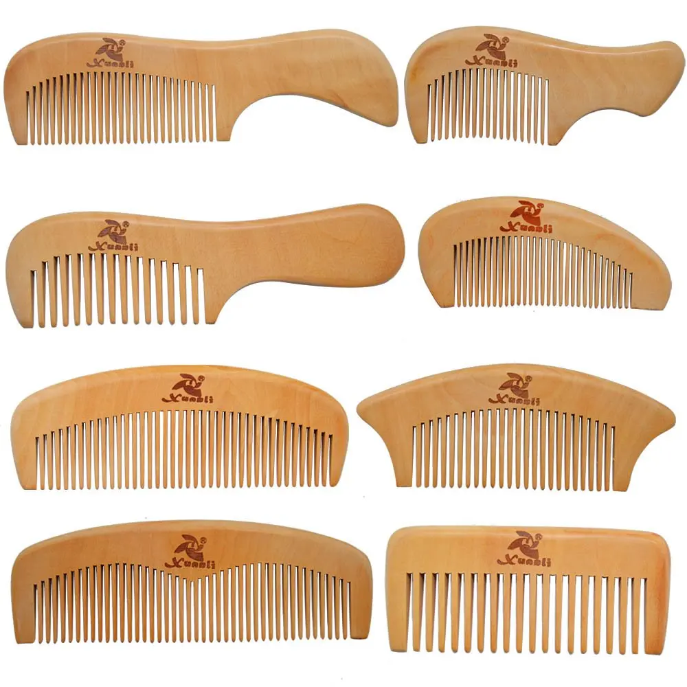 

8-Piece Wooden Anti-Static Hair Brush Set for Beard and Scalp, Gift Box Included