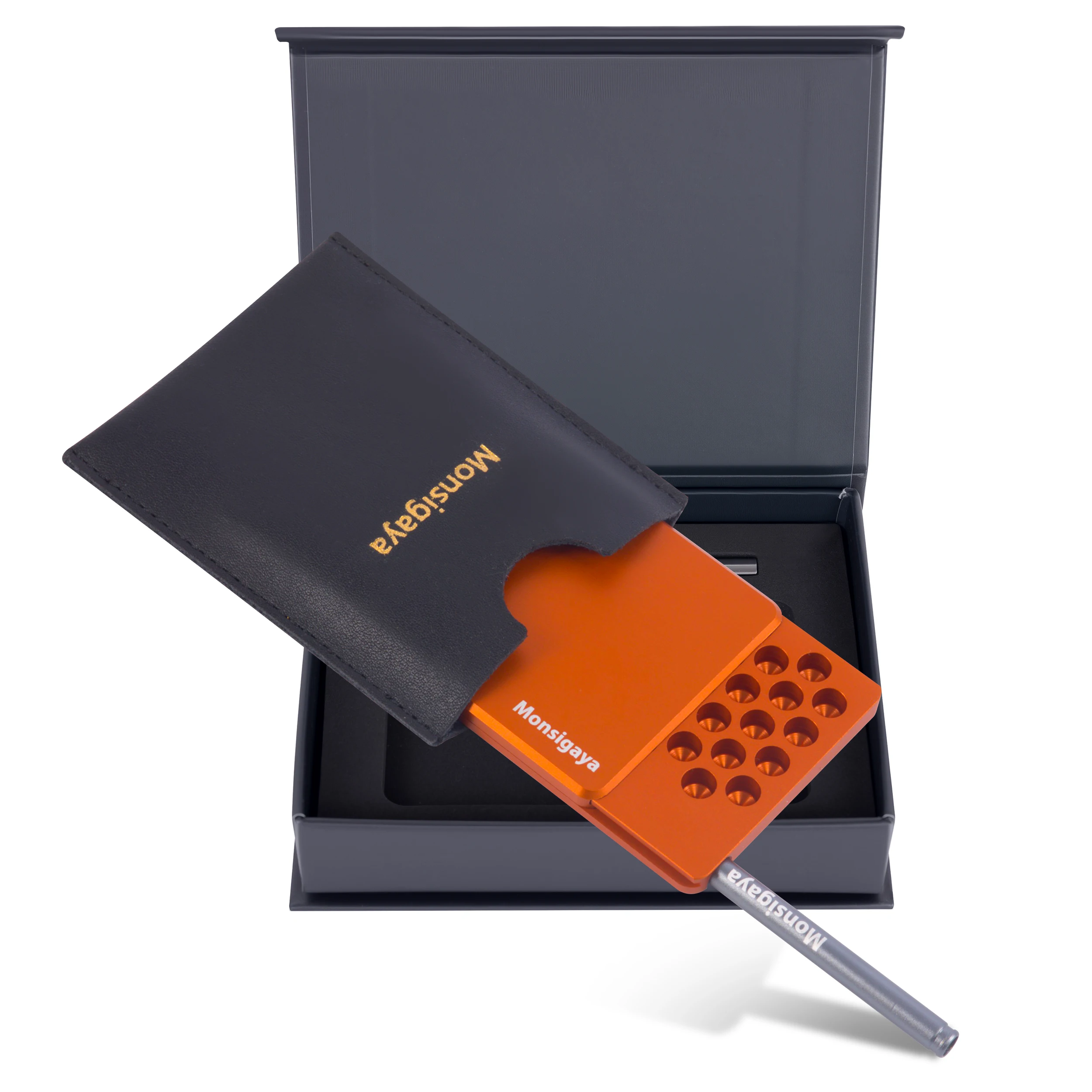 صندوق السعوط المعدني المكون من 45 حجرة مع محفظة طقم السعوط المصنوعة من سبائك معدنية مدمجة #6