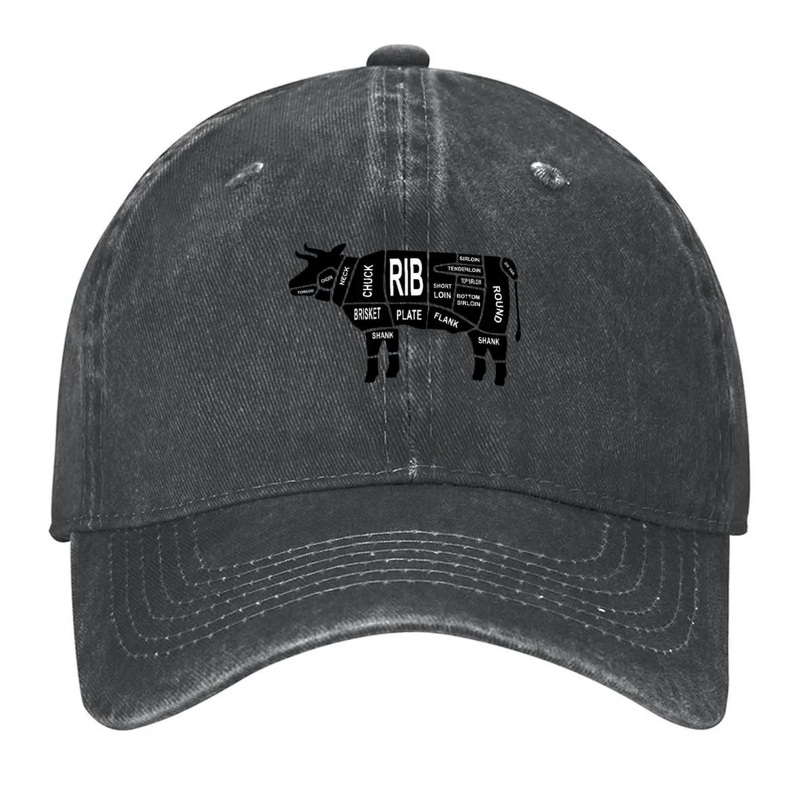 

Butcher Diagram Poster Cow Butcher Diagram Poater Baseball Cap Fishing cap Trucker Hat derby hat |-F-| For Men Women's