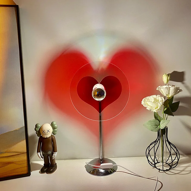 

Ins Style Romantic Love Light And Shadow Lamp Creative Projection Bedroom Atmosphere Decoration Lamp Couple Birthday Gift