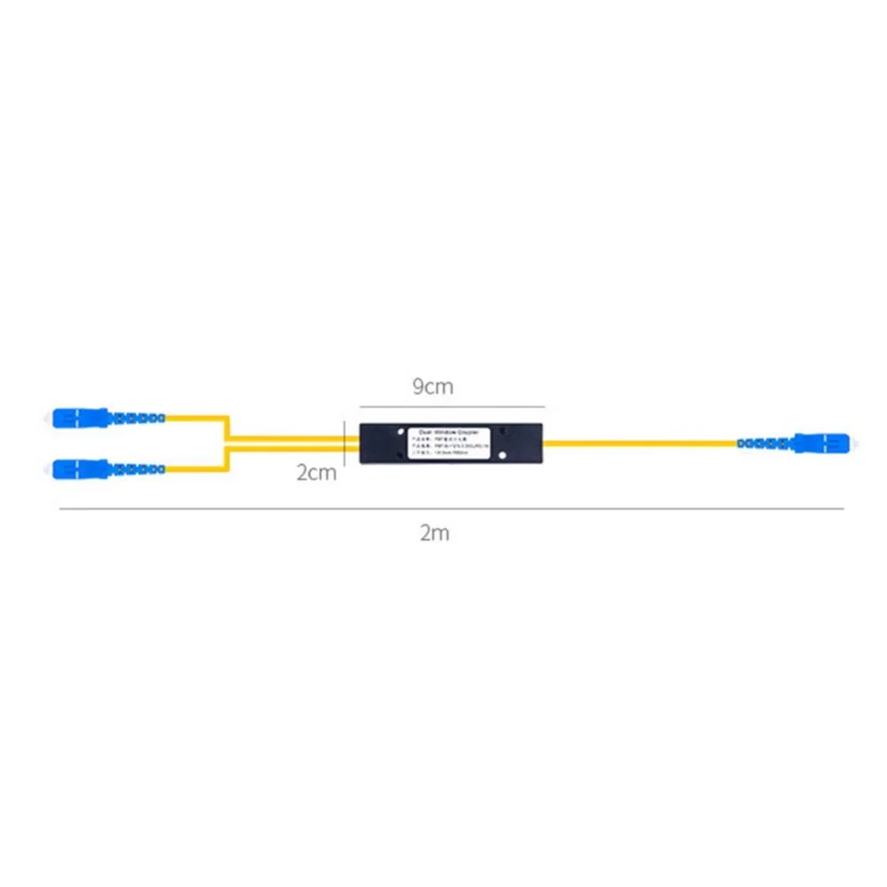1X2 PLC Splitter SC A/UPC Singlemode Fiber Optical Splitter with SC/UPC PCL Taper Type for Computer Cable Cord Sleeve