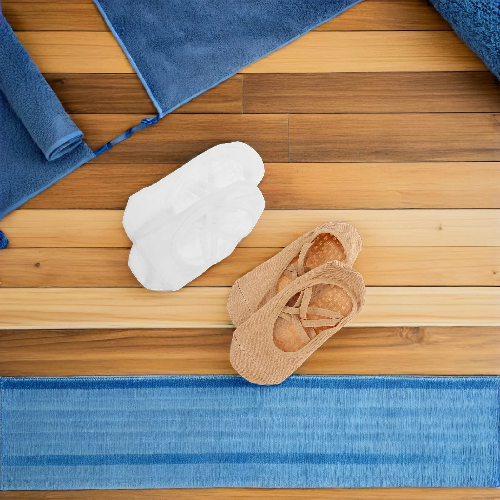 

2pcs Women Yoga Thick Cotton Non Slip Grip Ballet Dance Workout Socks Breathable For Pilates Yoga Socks With