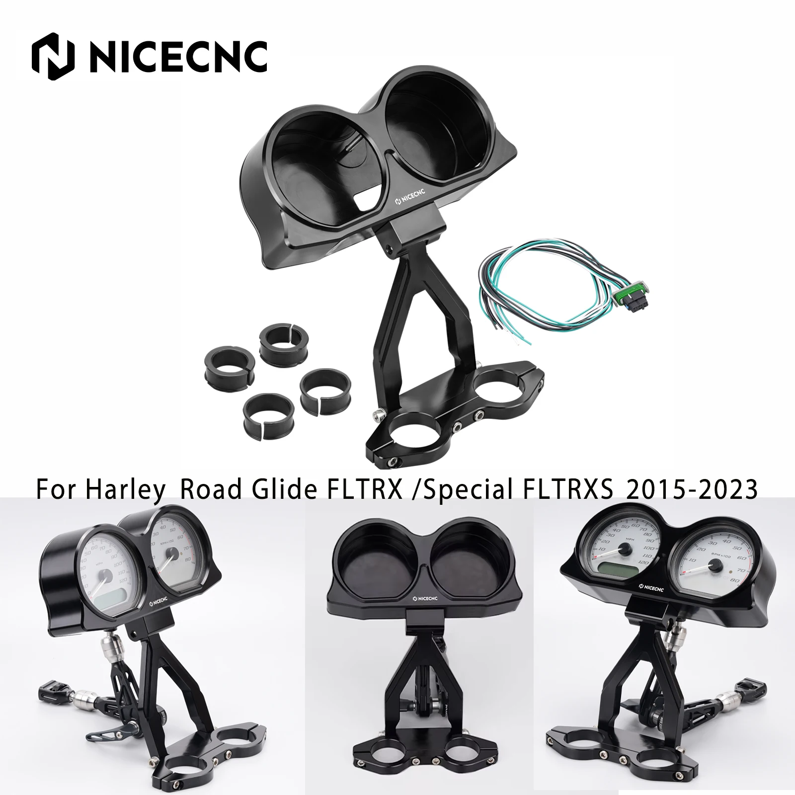 

For Harley Touring Road Glide FLTRX /Special 2015-2023 Upgraded Gauges Bezel Protector Cover Road Glide Limited FLTRK ST FLTRXST