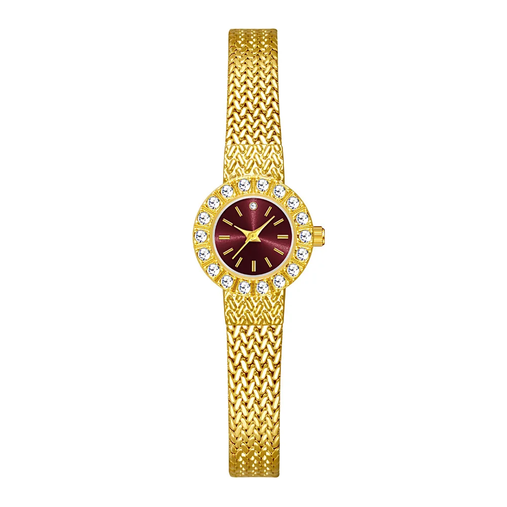 High Quality Watch for Woman Vintage Diamond Wristwatch Gold Mesh Bracelet Waterproof Clock Brand Original Watch Ladies
