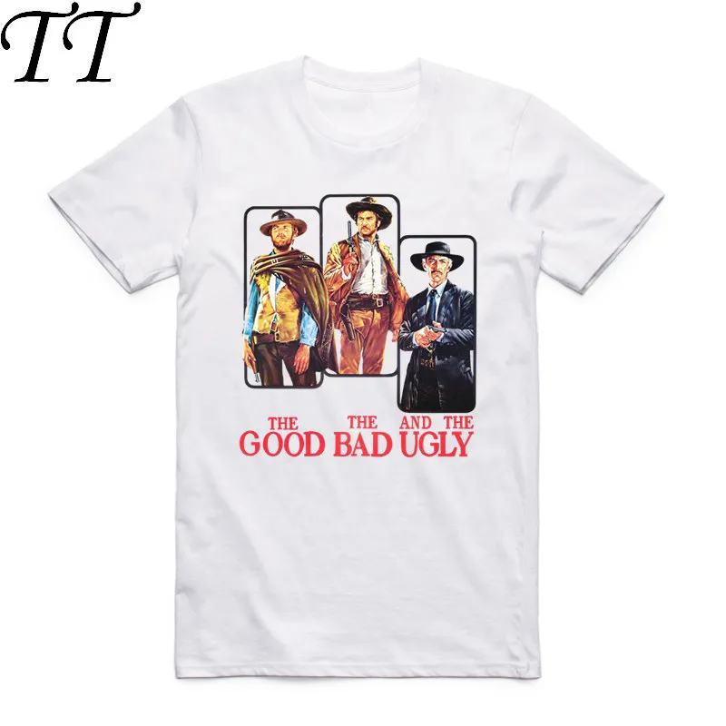 

2019 S-XXX Men Print The Good,The Bad And The Ugly Classic T-shirt Short sleeve O-Neck Summer Human's Face T shirt Homme Tshirt