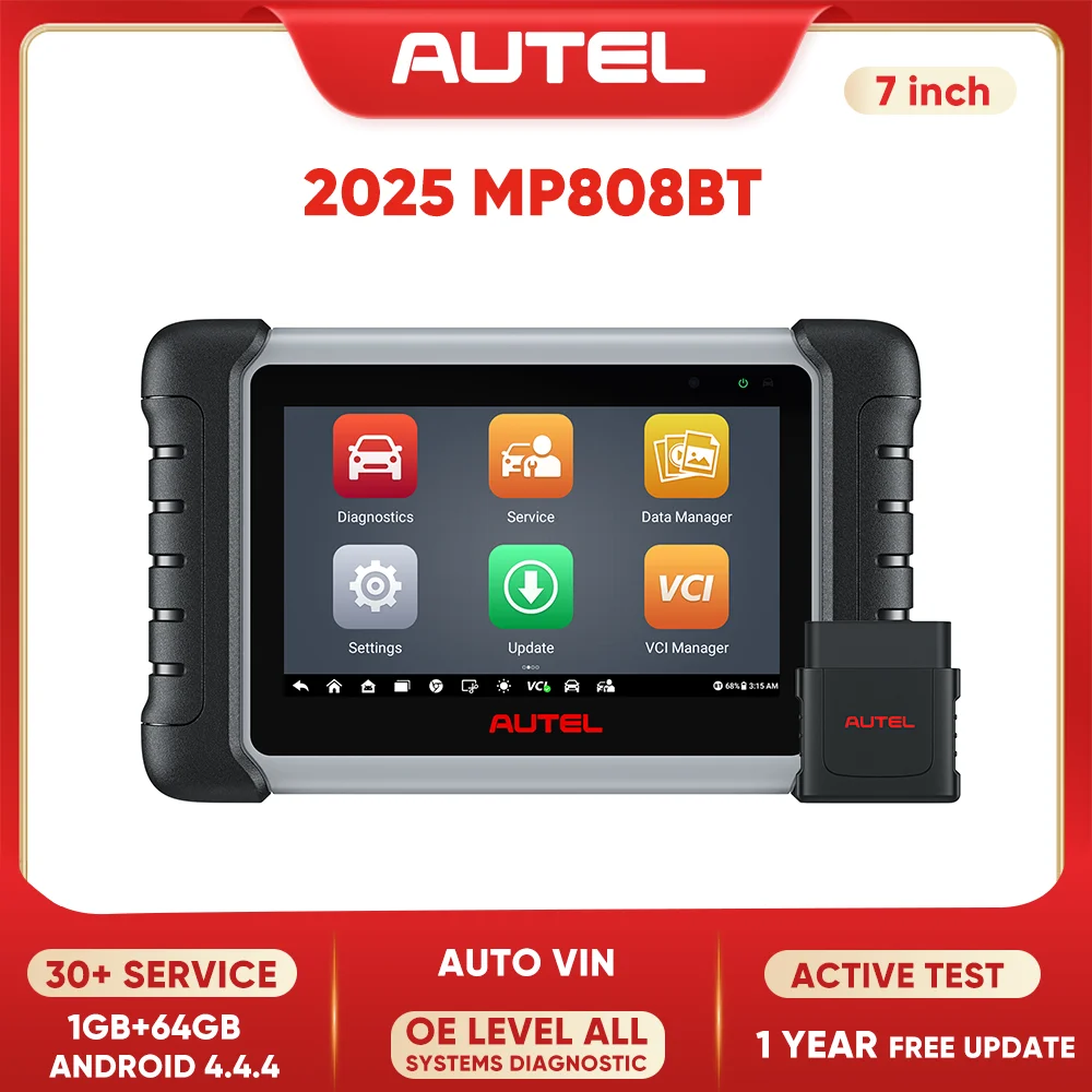 2025 Autel MaxiPRO MP808BT MK808 MP808 OBD2 Scanner Automotive Diagnostic Tool 30+ Services Active Test Upgraded Of DS808