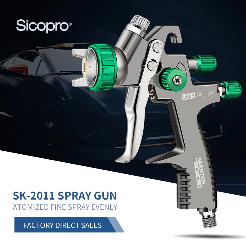 Black Chrome Plated LVLP Air Spray Gun SK-2011 Paint High Atomization Low Pressure Professional Tool