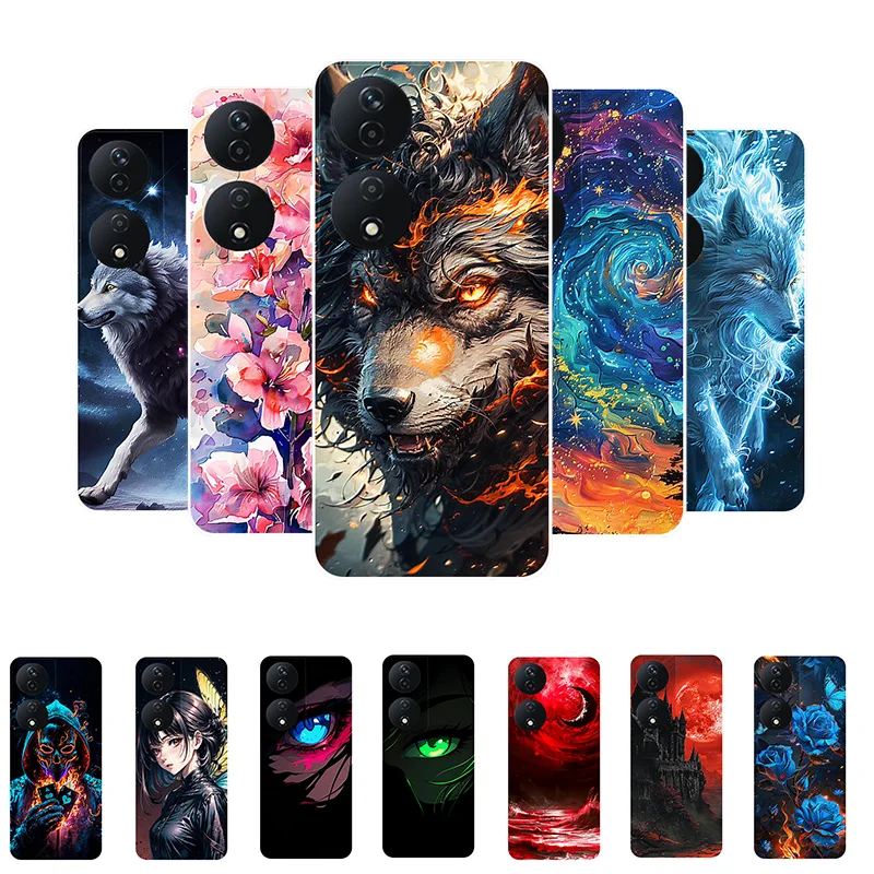 For Honor X7b Case CLK-LX1 Wolf Painted Cover Shockproof Soft Silicone Phone Case For Honor X7B 5G Fundas HonorX7b X 7b