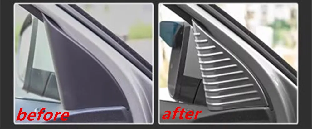 Stainless Steel Front Door Pillar Cover Decoration Sticker Trim Interior Accessories For Volkswagen VW Troc T-roc 2018-2025