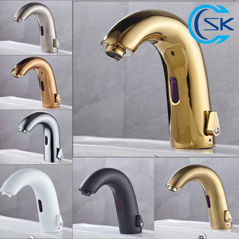 Chrome/Black /Gold  Brass Smart Sensor Basin Faucet Automatic Bathroom Sensor Faucet DC/AC Basin Sink Faucet Taps Sensor Style