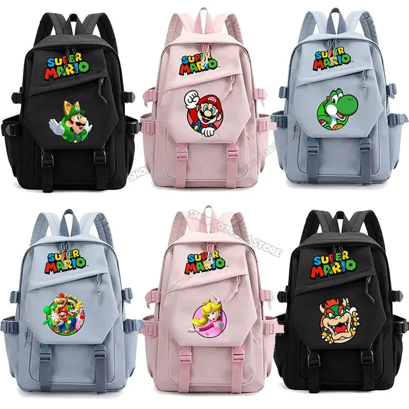 

Super Marios Kids Backpack Peach Princess Girl Rucksack Cartoon Anime Mario Bros Student Book Bag Boy Schoolbag Child Knapsack