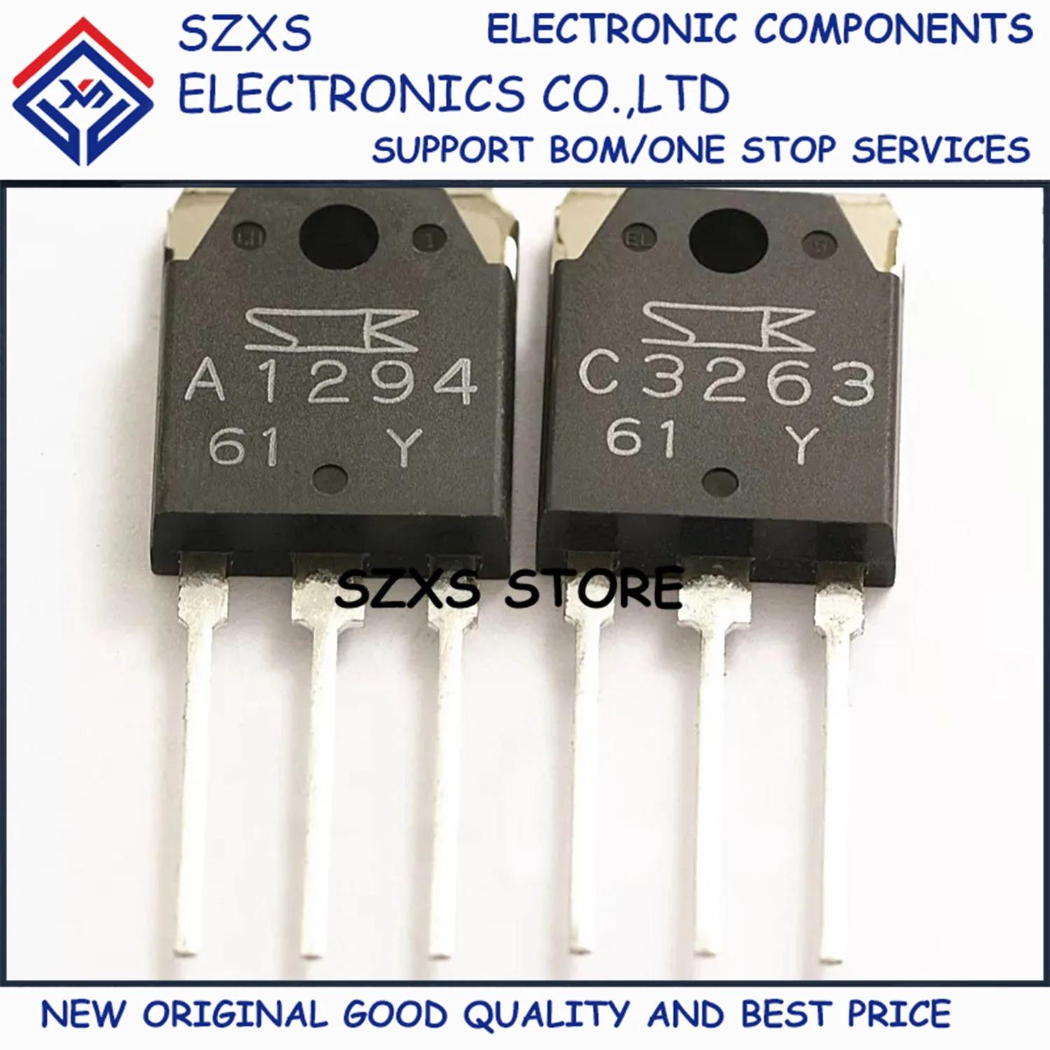 New Original 5Pairs 2SA1294-Y A1294 + 2SC3263-Y C3263 TO-3P Audio Amplifer Transistor In Stock Electronic Component Good Quality