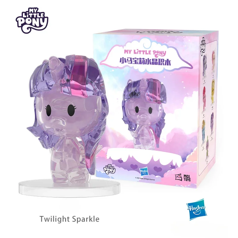 Echte Hasbro mein kleines Pony Kristall transparent zusammen gebaut Spielzeug Ornament Sammlung Mädchen niedlichen Kawaii Geburtstag Weihnachts geschenk