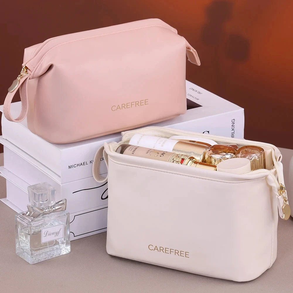 Women's Handheld Makeup Bag Large Capacity Travel Cosmetic Bag Portable Toiletries Bag for Business Trips Cosmetics Organizatio