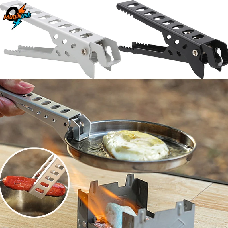 

MuqiNush BBQ Clip Anti-hot Alloy Bowl Gripper Outdoor Camping Pot Pan Handle Kitchen Tableware Food Cooking Clamp Cake Topper