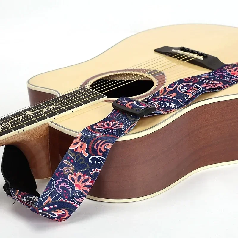 Sangle de guitare imprimée de Style ethnique réglable, Vintage, pour ukulélé, guitare acoustique électrique, accessoires de guitare basse, nouvelle mode