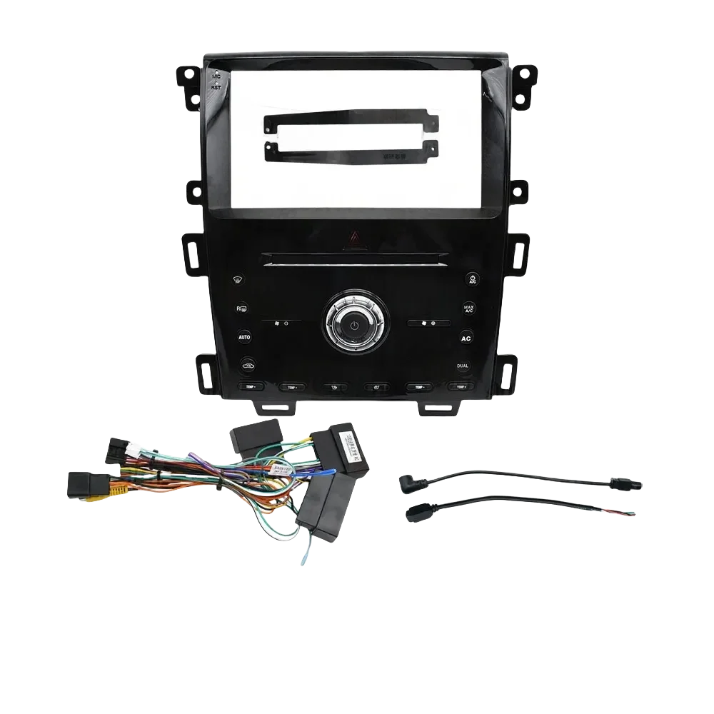 Car Radio Fascias Frame For Ford Edge U387 2011-2014 9 inch 2 DIN Stereo Panel Harness Wiring Connector Canbus Decoder