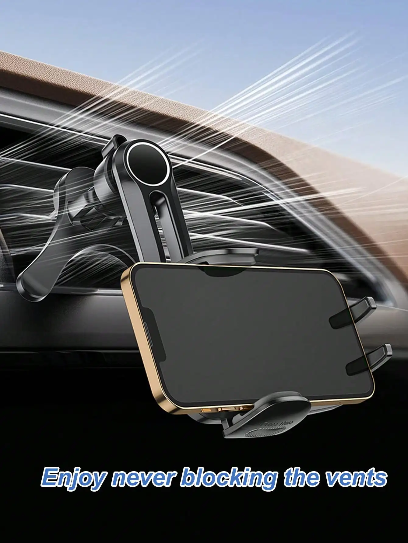Universal Car Air Vent Phone Holder – Y-Shape Unobstructed Design with Adjustable Clamp, Compatible with All Smartphones
