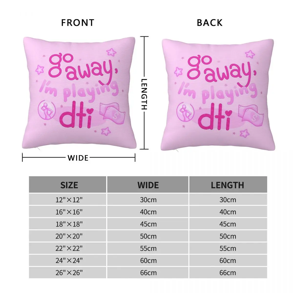 Always Dressed Impress Square Pillowcase Polyester Linen Velvet Printed Zip Decorative Room Cushion Case