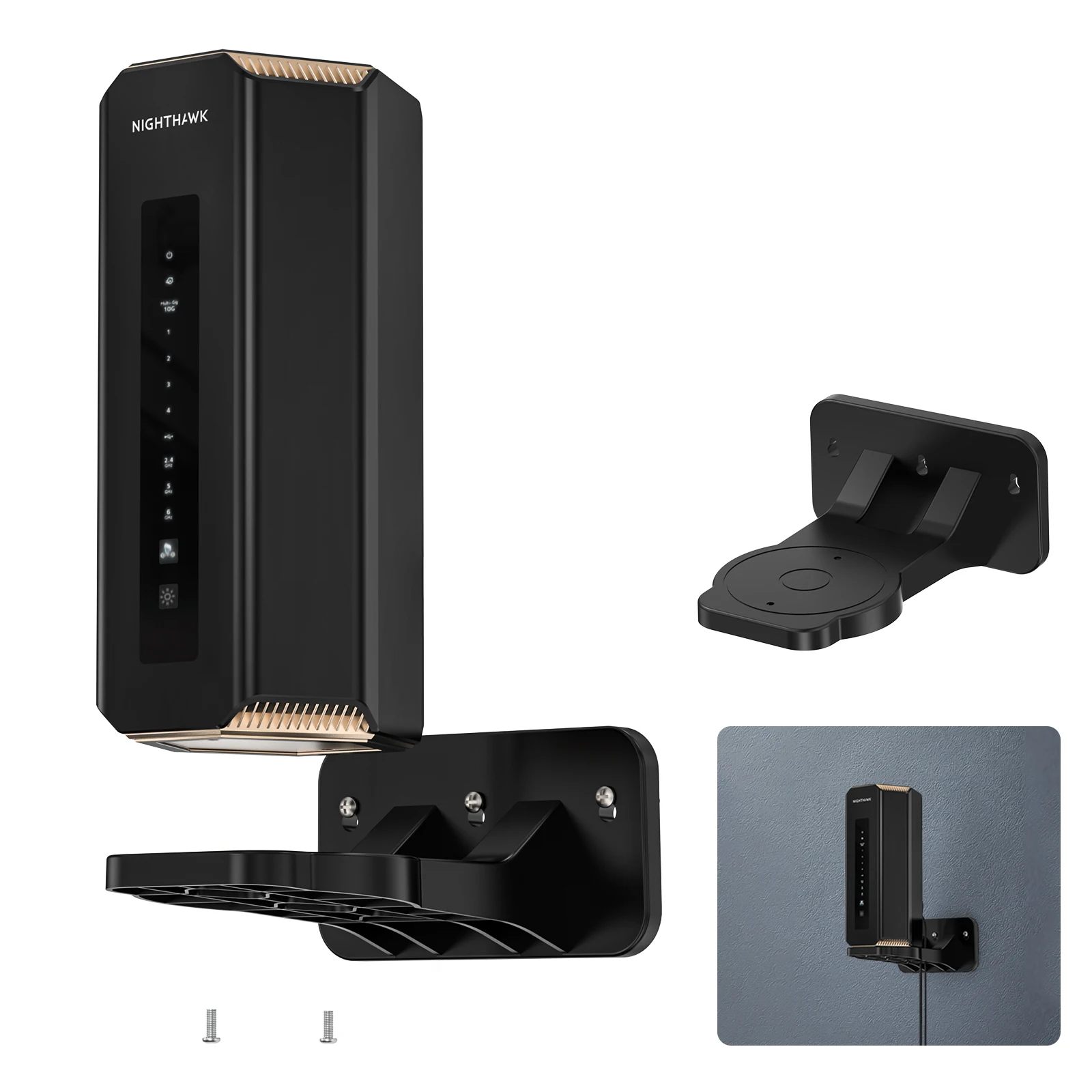 

EDUP HY-WT1217-B 1PCS WiFi 7 Wall Mount Bracket Custom Fit for Net Gear Orbi Nighthawk Boost Signal Save Space Installation Kit