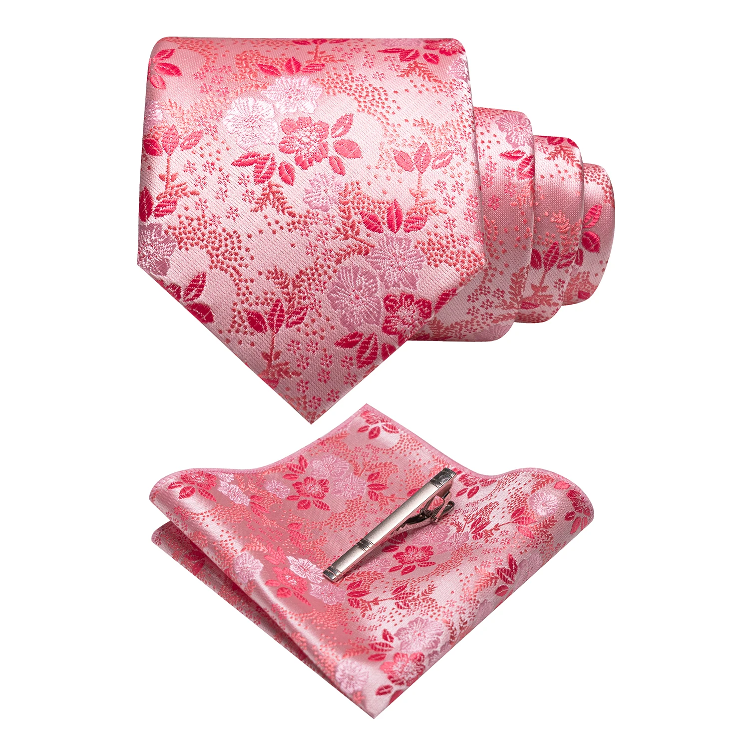 JEMYGINS Floral Seide Männer Krawatte Einstecktuch Krawatte Clip Sets Hochzeit Party Krawatte Männer Zubehör Hohe Qualität Gravata – Detail 36