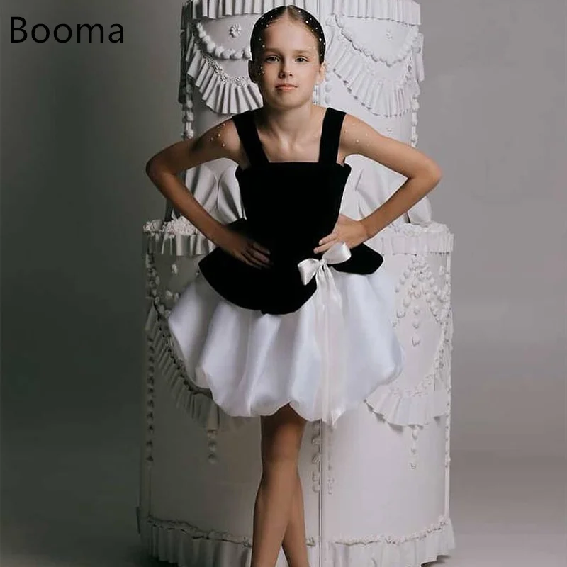 

Booma A-Line Bow Spaghetti Strap Flowers Girl Dresses Wedding Party Dress for Kids Flowers Girls Prom Gowns Customized 2025