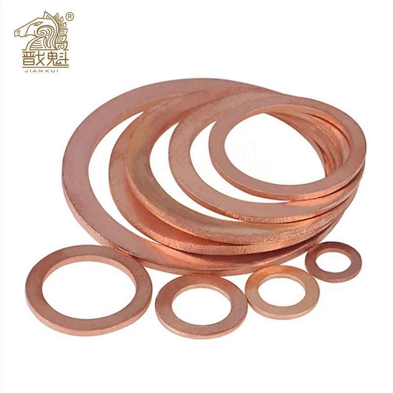 10/ 50pcs Solid Copper Washer Shim Flat Gasket Rings Seal Plain Spacer Washers Fastener M5 M6 M8 M10 M14 M16 M18 M20 M22 M24