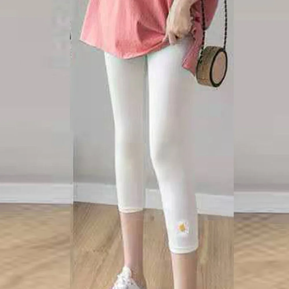 Nice Women's Summer Outer Wear Leggings Pant Women Thin Section Modal Slim Daisy Leggings Big Yards Korean Wild Was Thin Legging