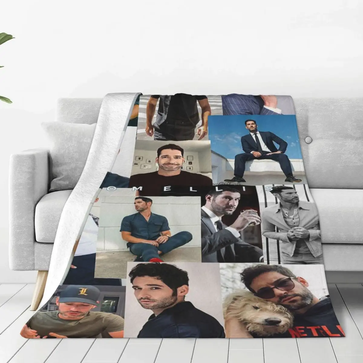 

Плед Tom Ellis для дивана, Фланелевое дышащее легкое покрывало с принтом актера, для дома и автомобиля