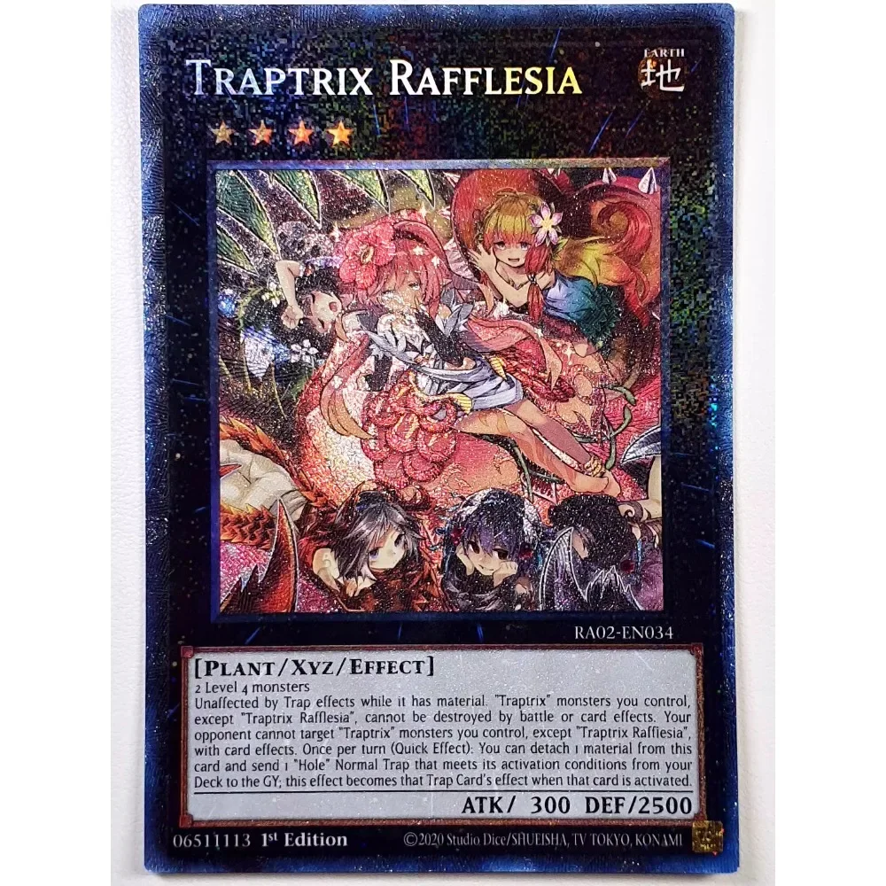 

DIY Yu-Gi-Oh! English Version RA02-EN034 CR Traptrix Rafflesia Anime Peripheral Game Collection Card Holiday Gift