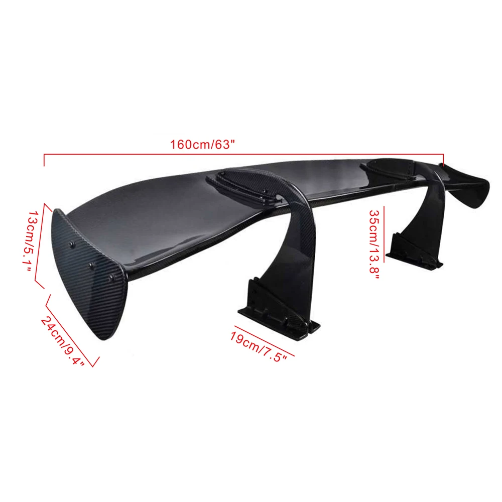 High Quality 160CM Single Layer Carbon Fiber Rear Wing Modified Car Spoiler