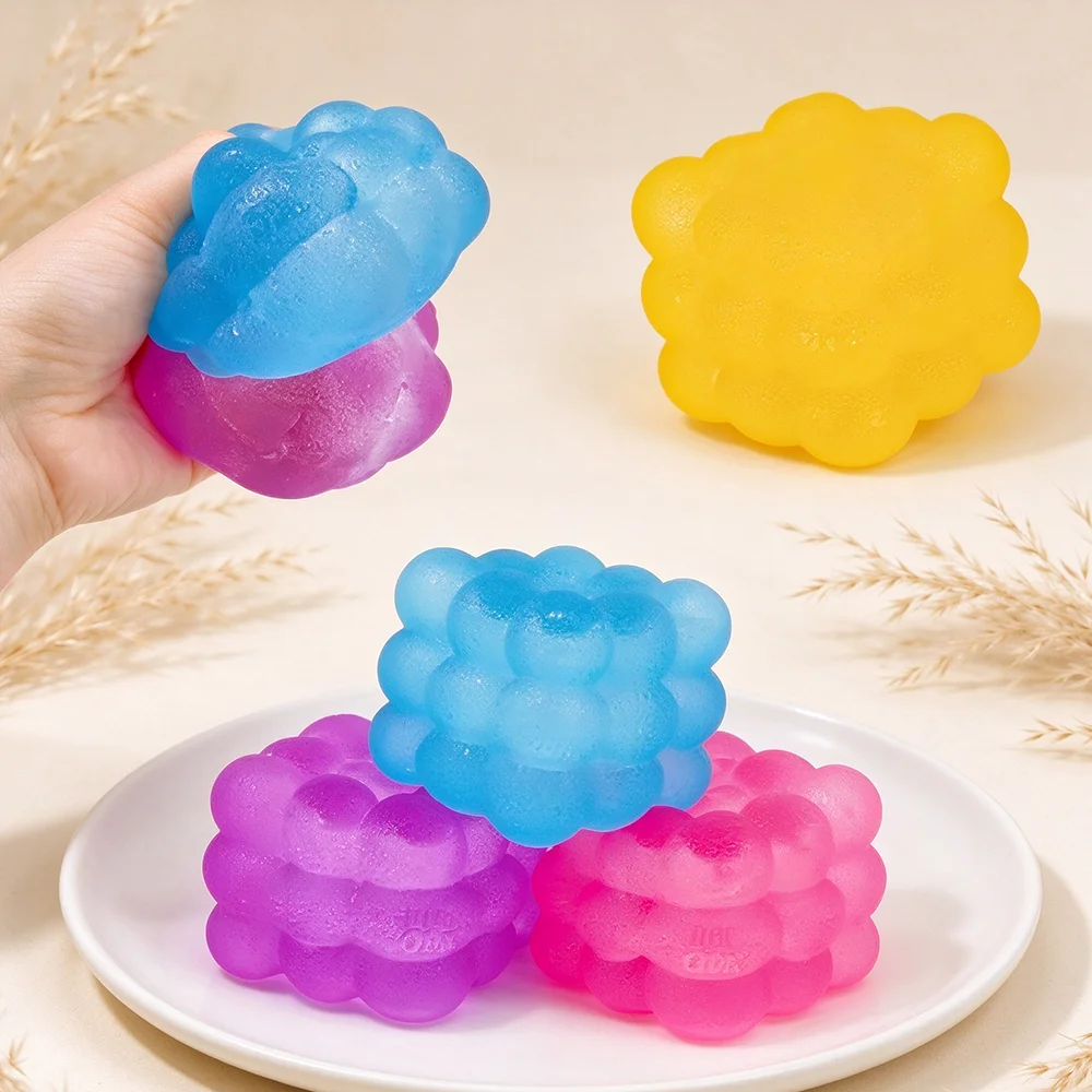 4 Kinds Squishy Stress Balls Cube - Ocean Sensory Fidget Toy Slow Rise Squishy Toys for Kids And Adults Squeeze Relax Gift
