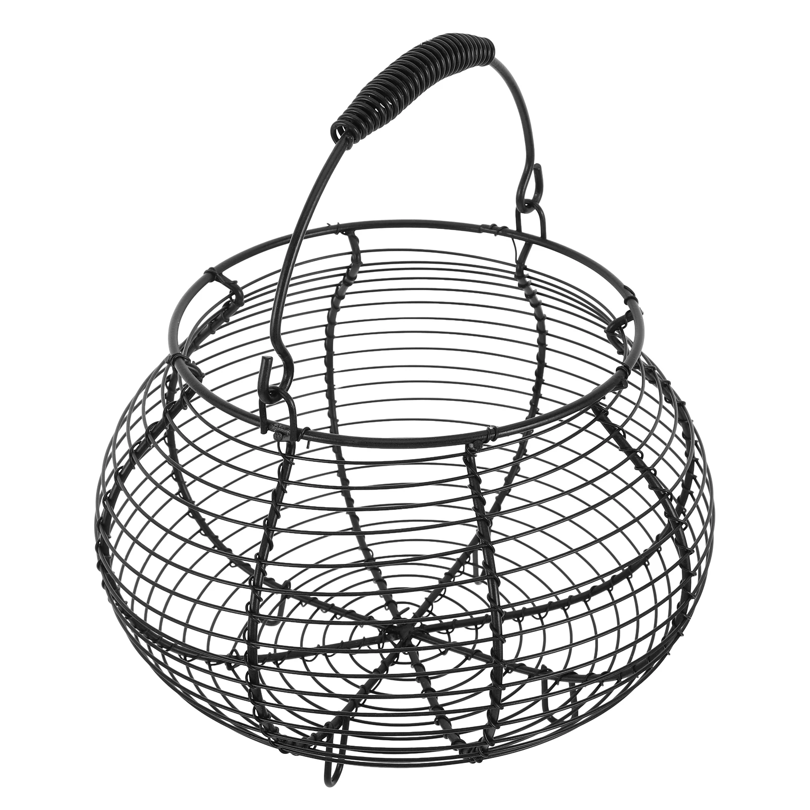 

Iron Round Grocery Basket Vintage Metal Storage Holder for Fruits Vegetables Eggs Kitchen Countertop Organizer Portable Wire