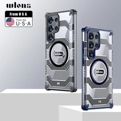 Magnetic Military Rugged Armor Magsafe Case For Samsung Galaxy S24 Ultra S24 Plus S24+ Drop-tested Protection Back Cover