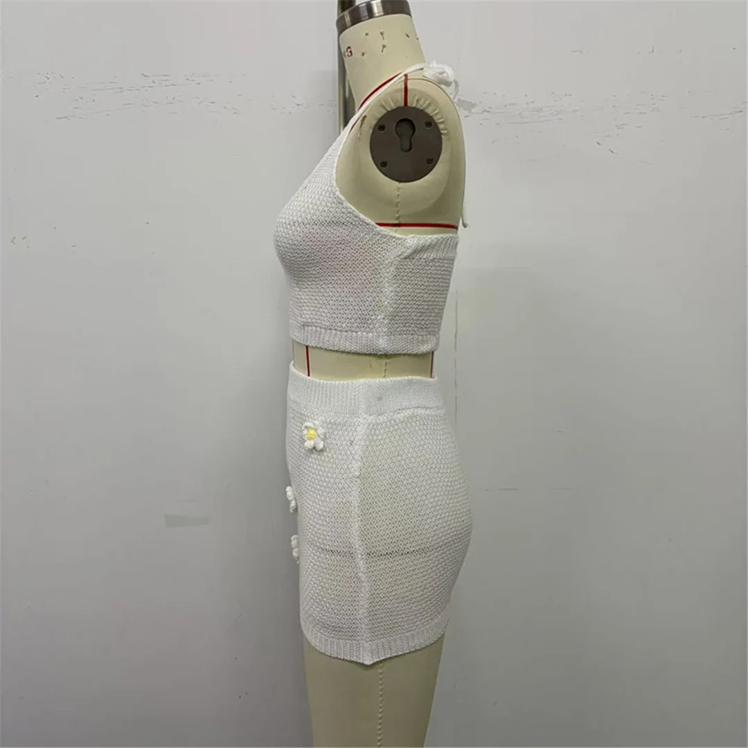3D-Blumen-Neckholder-Häkelkleid, 2-teiliger Anzug, Strandkleid, Strandmode, Strandbekleidung, Strand-Cover-up, Damen, V6523 – Detail 14