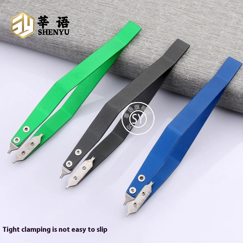 كماشة أذن على شكل حرف V مع شريط فولاذي للتفكيك والتجميع غير المدمر، قطعة أثرية للأذن 1 مم رأس شوكة قابل للفصل رولكس