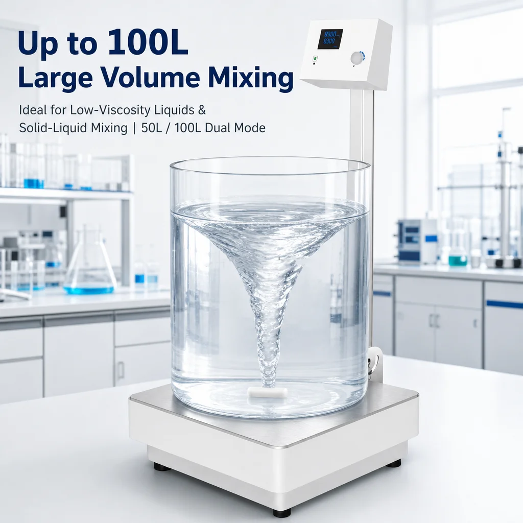 WEIAI Large Capacity Magnetic Stirrer 50/100L Industrial Chemical Petrochemical Environmental Biopharma Lab Magnetic Mixer 304SS