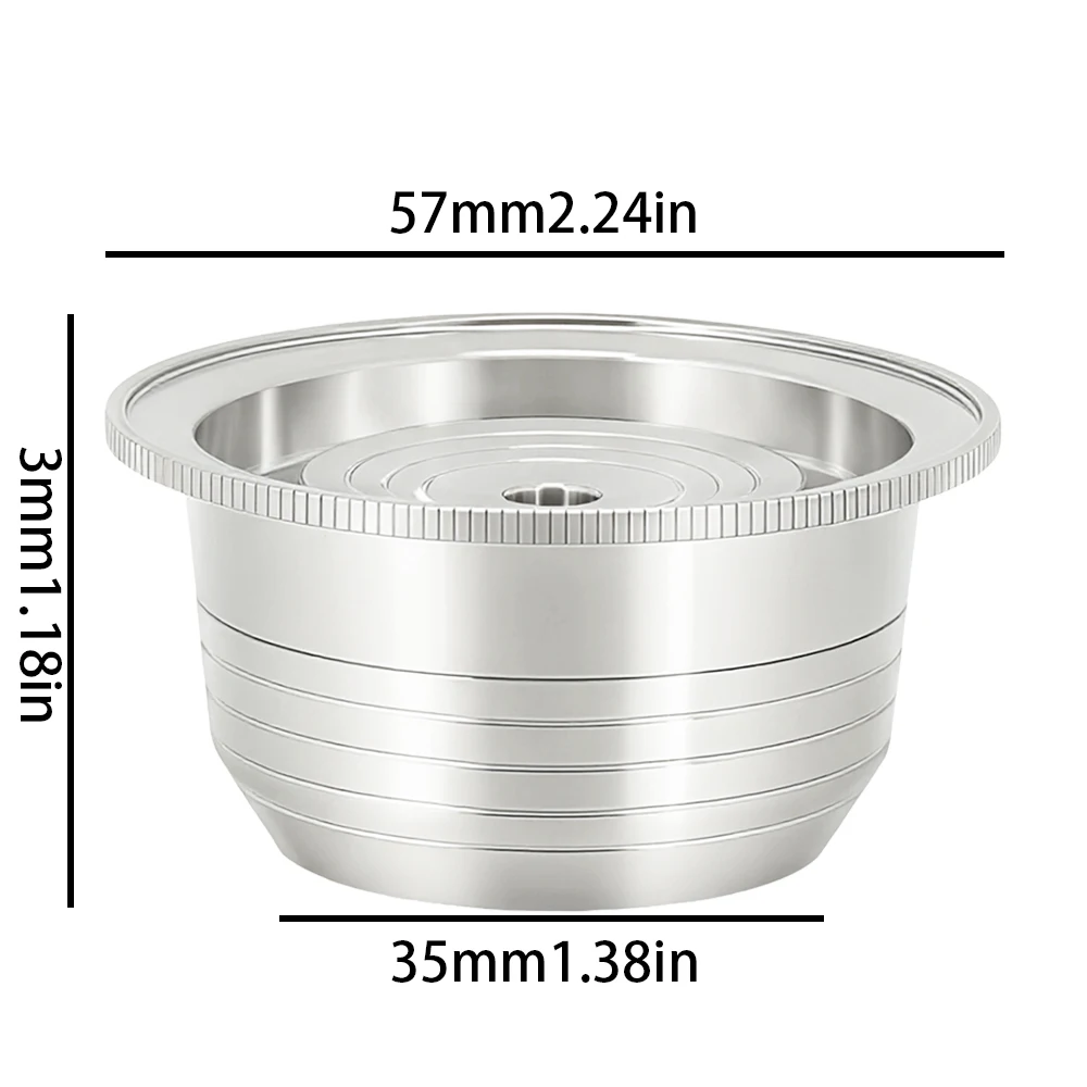 For Nespresso Vertuo Stainless Steel Reusable Coffee Capsule Shell, Rich in Oil, Reusable Coffee Capsule Cup