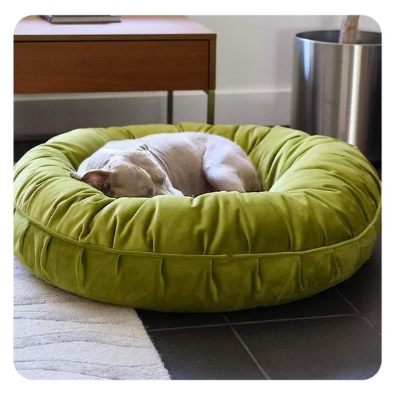 High Quality New Design Round Nest Pet Bed for Cats Dog Washable Calming Bed with Velvet & Foam Solid Pattern Super Comfortable