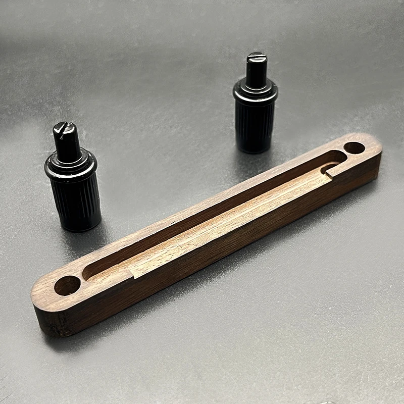 Rosewood Bridge for U Bass 110x13mm with Height Adjusting Screws Saddle Slot 84x6.5mm for 4/6-String Acoustic Bass Guitar Parts