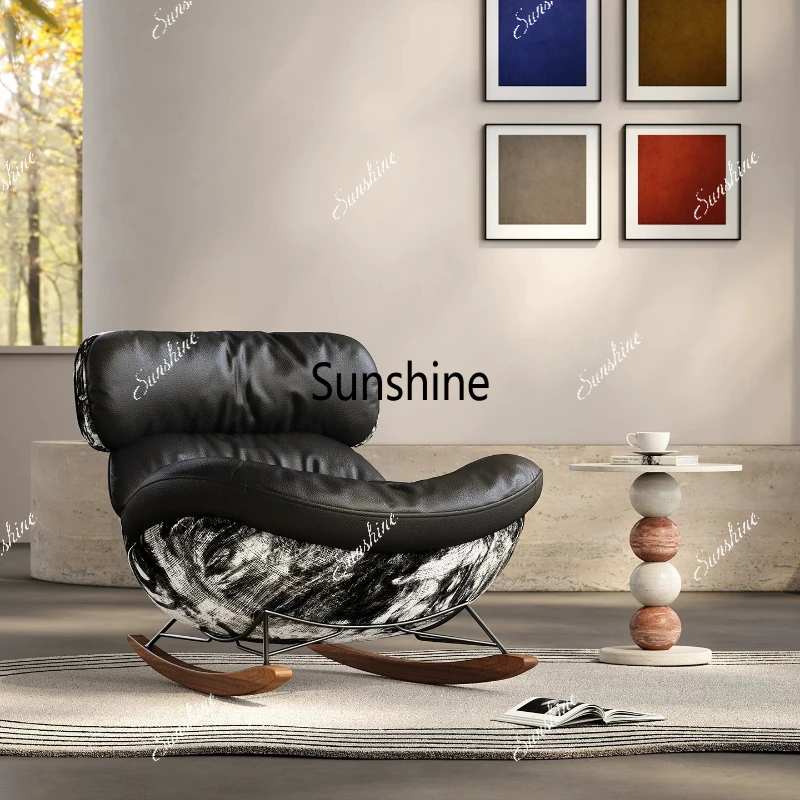 

Italian light luxury living room balcony sleeping recliner modern single sofa lazy chair