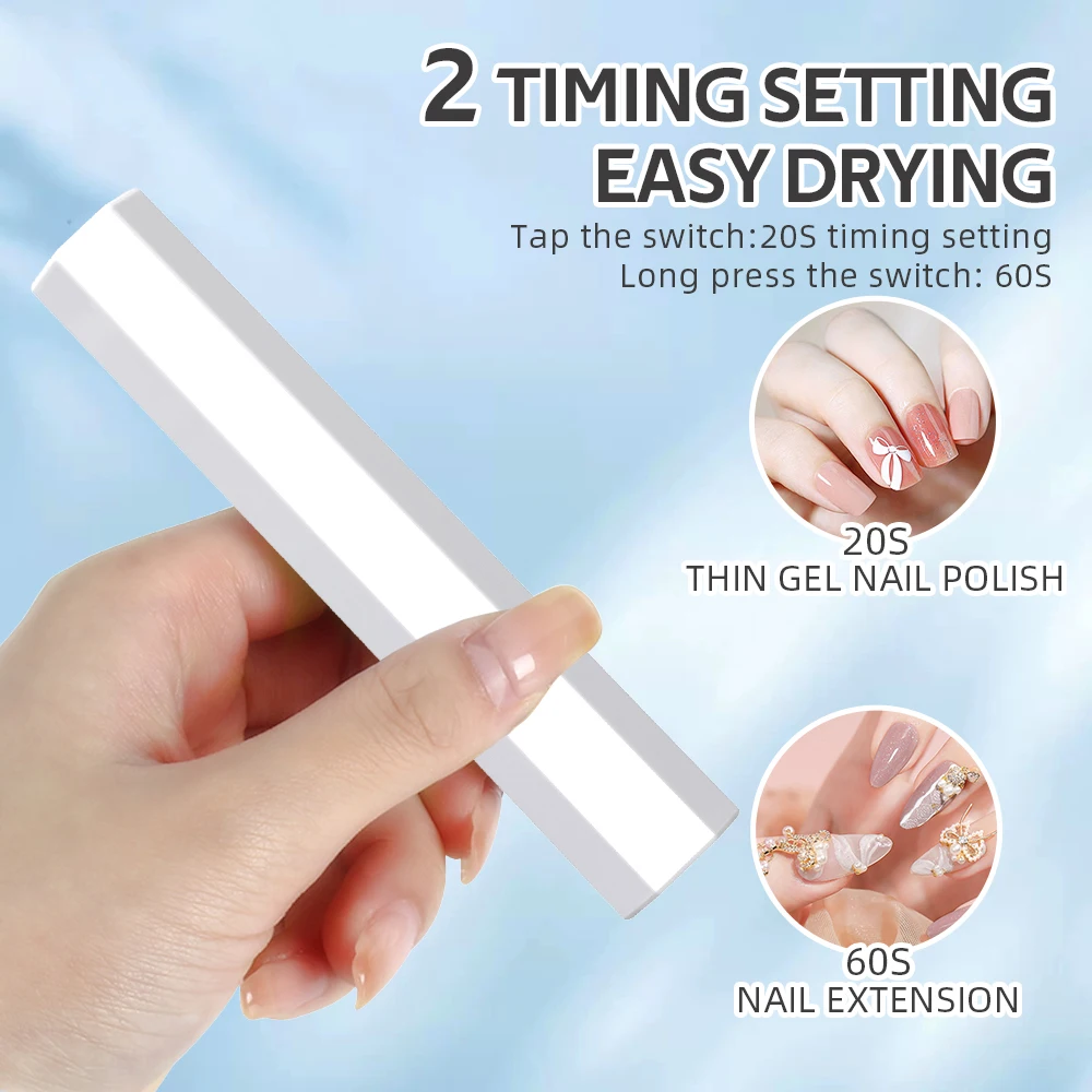 مصباح مجفف أظافر صغير محمول باليد ، مصباح LED بالأشعة فوق البنفسجية لعلاج جميع الجل ، أداة فن الأظافر القابلة لإعادة الشحن USB ، للاستخدام المنزلي والسفر #2