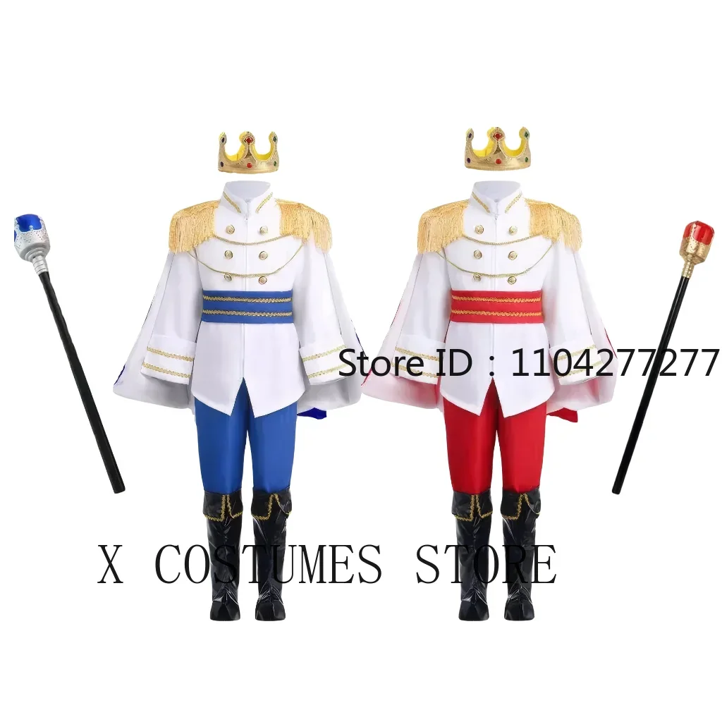 7 قطع من أزياء الأمير الملكي في العصور الوسطى على شكل تاج وحفلات أعياد الميلاد وحفلات تنكرية للأولاد زي كرنفال الملك #2