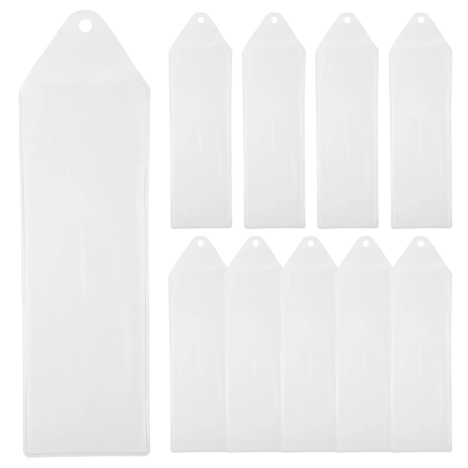 

10pcs Bookmark Protective Covers Clear PVC Sleeves Photos Lightweight Waterproof Hole Punch Easy Hanging Transport