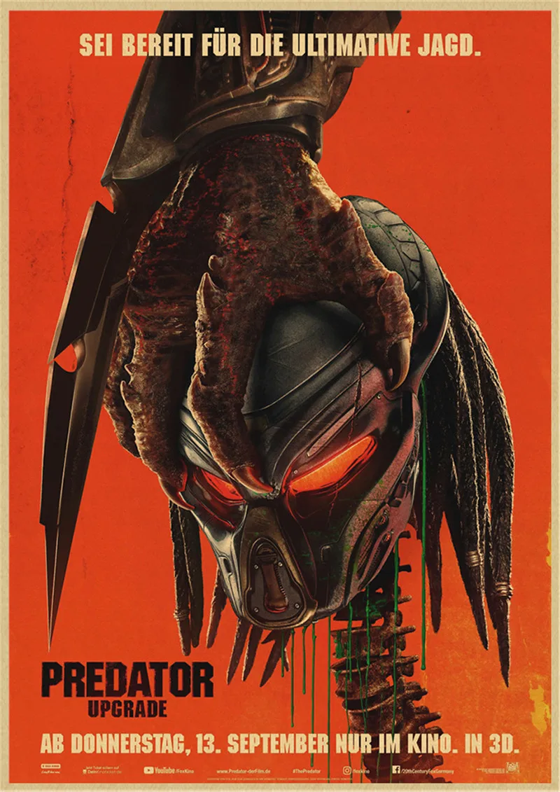 Alien vs Predator Movie Kraft Paper Poster Bar Cafe Living Room Dining room Wall Decorative Paintings